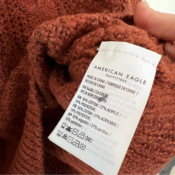 American Eagle Outfitters Rust Cable Knit Sweater - Picture 6 of 9